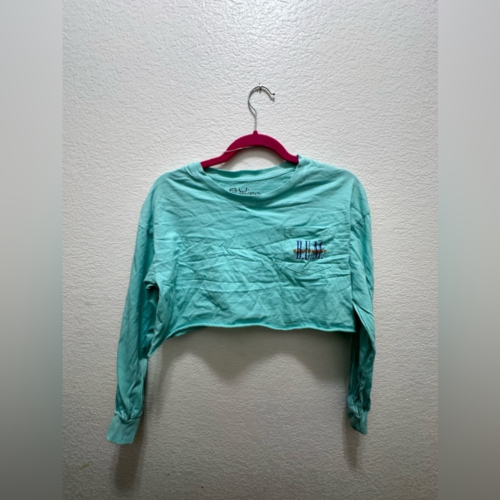 Retro B.U.M equipment cropped long sleeve shirt